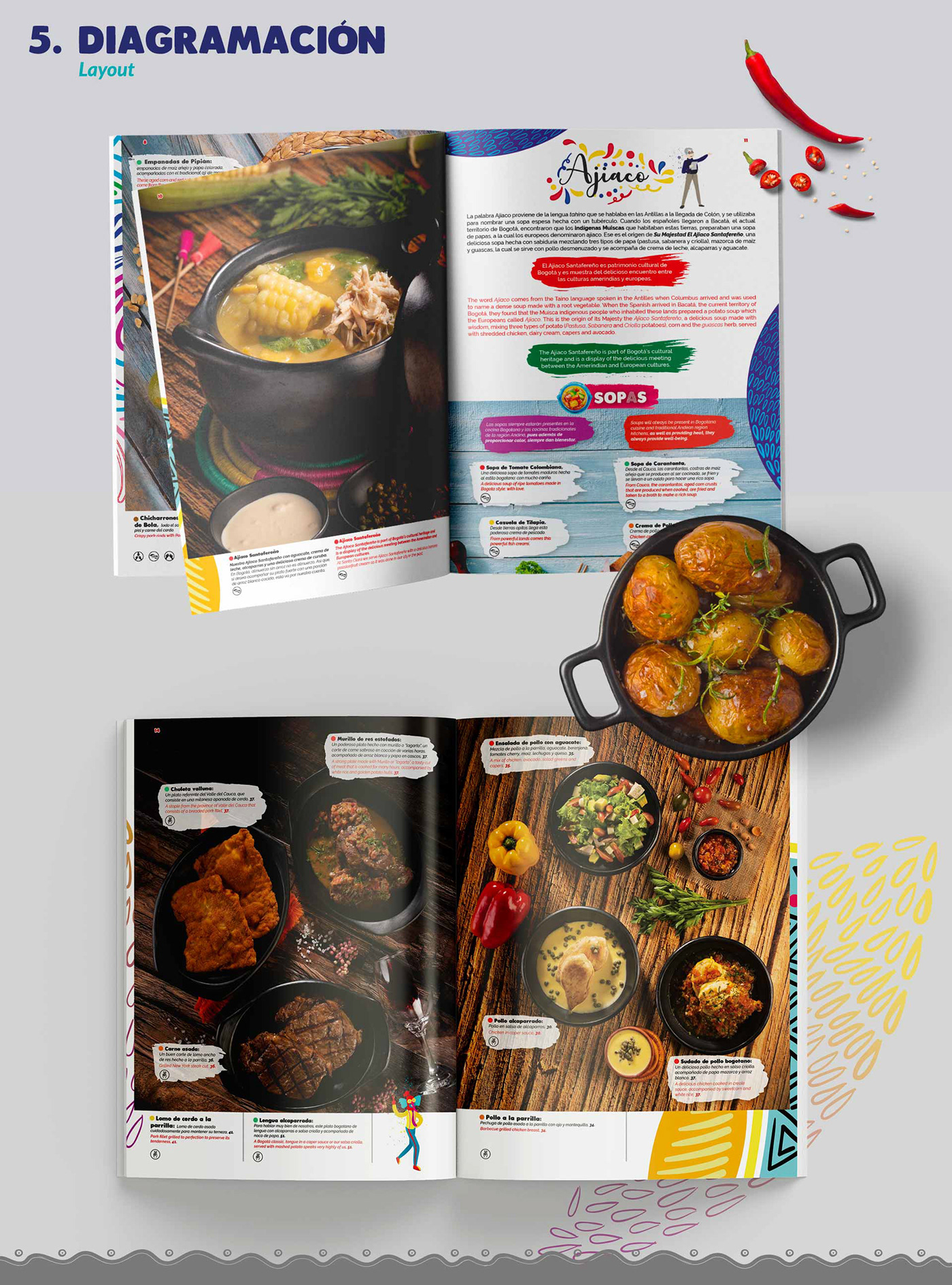 Carta Colombian design diagramación editorial Food  gastronomy Layout menu restaurant
