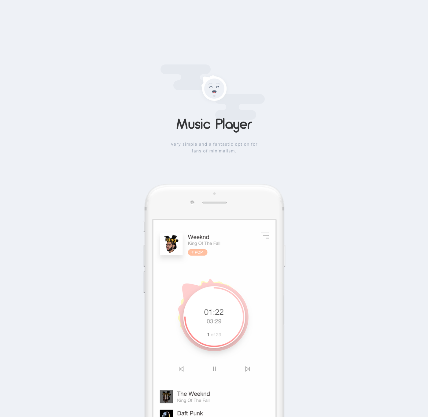 design ios iphone  minimal sound UI music player app Audio