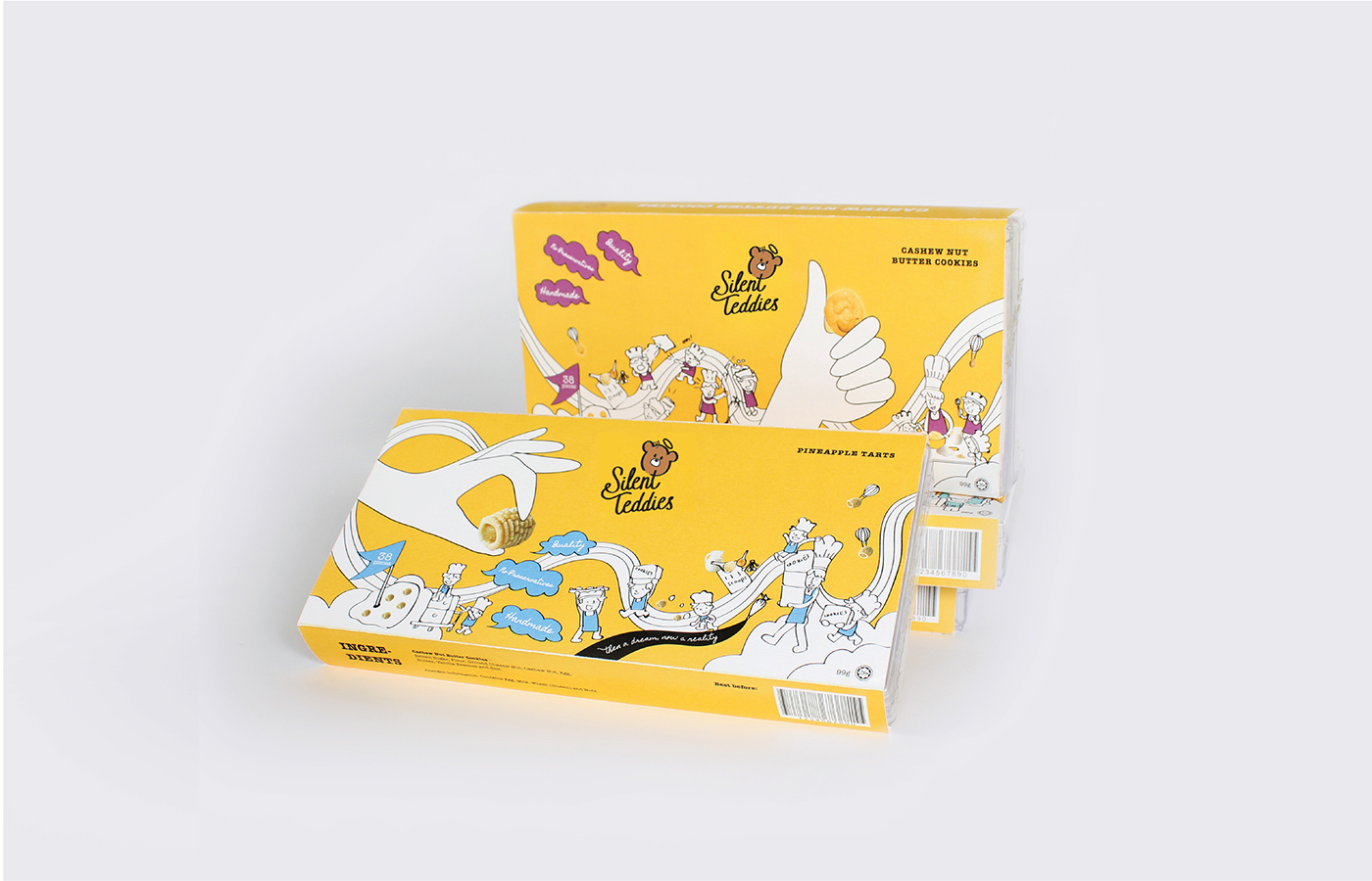 silent teddies branding  Air Asia Foundation cookies packaging design ILLUSTRATION  graphic design  Y&R KL campaign