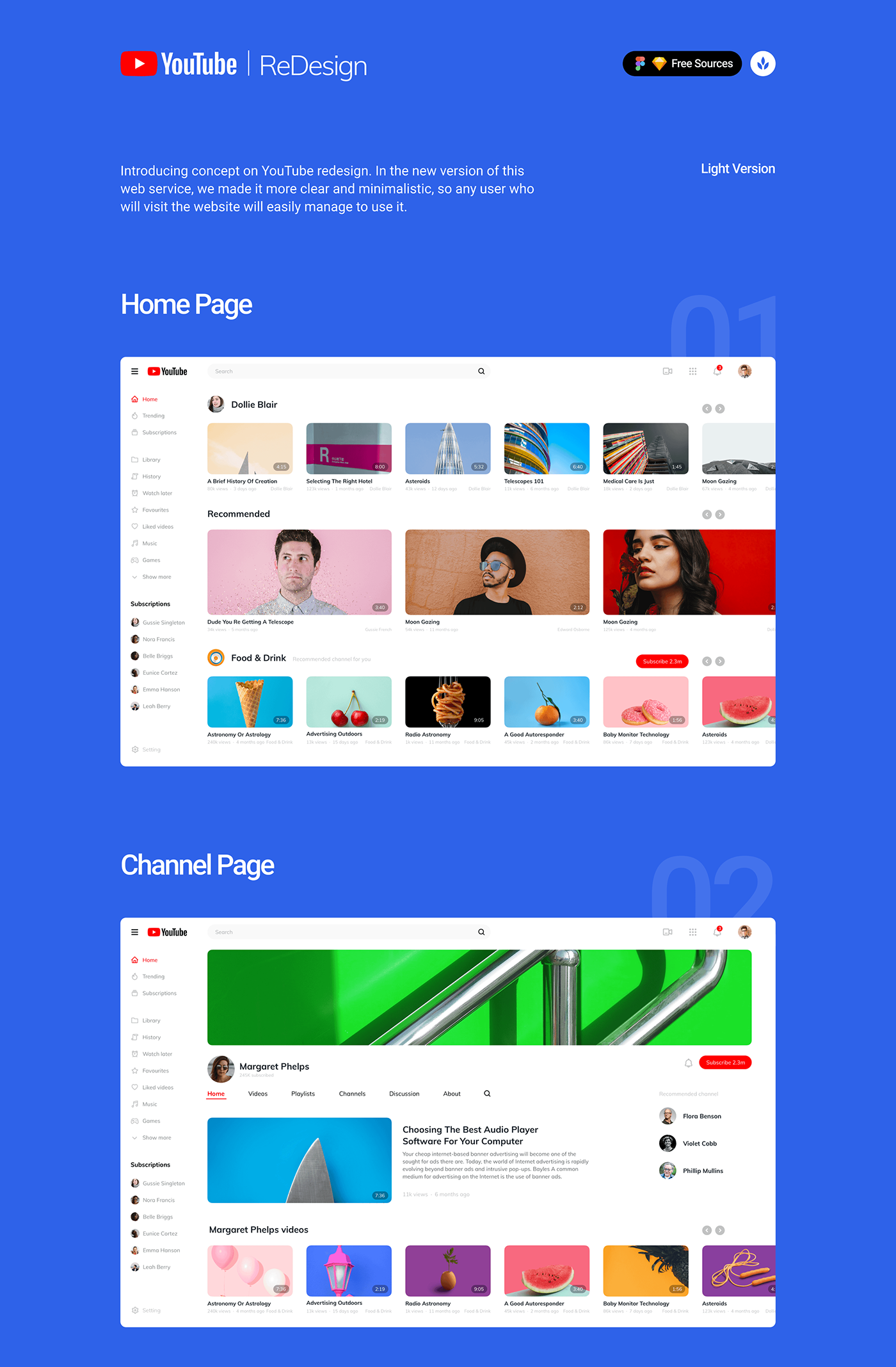 free freebie redesign concept youtube Web mobile UI design Bootstratp