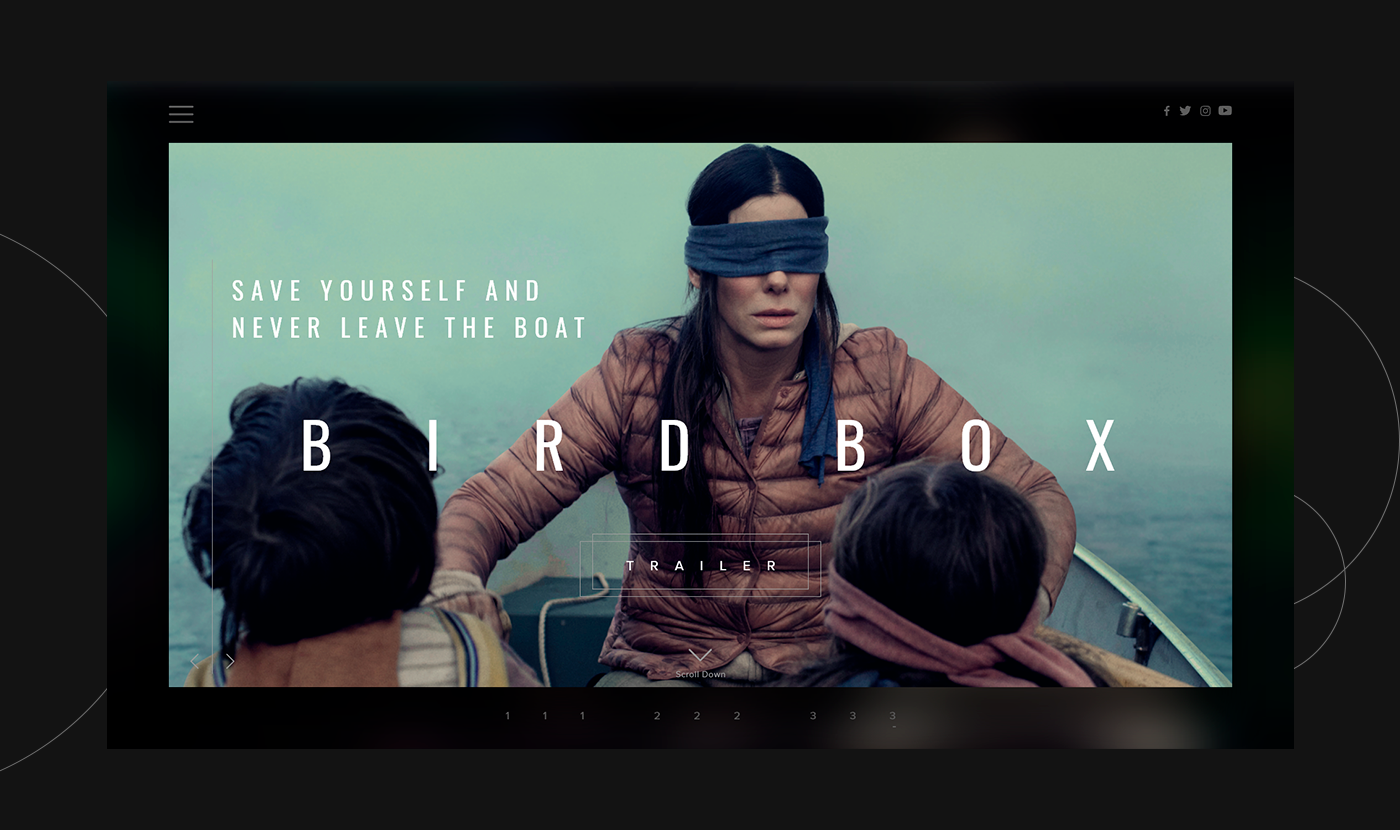 movie Birdbox Netflix Web app sandra bullock dark suspense thriller Cinema