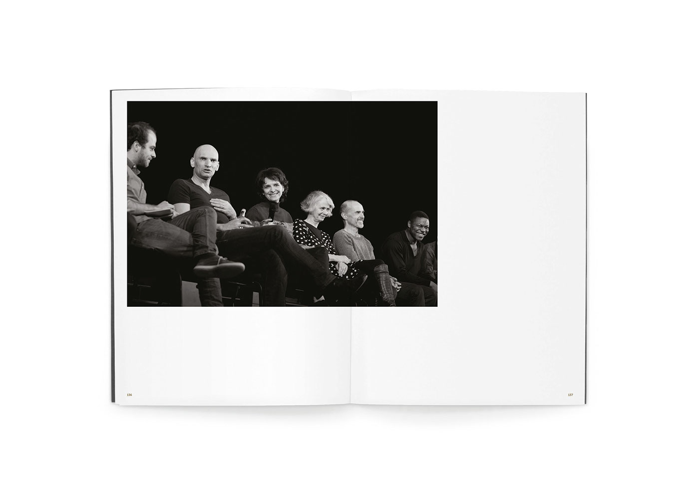 book design Theatre black and white open binding
