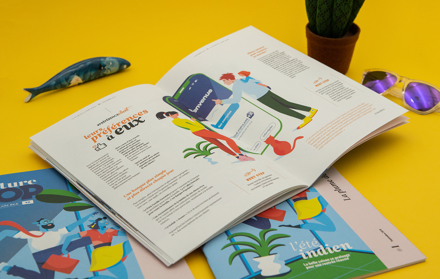 art direction  banque culture edition finance graphicdesign ILLUSTRATION  journal magazine