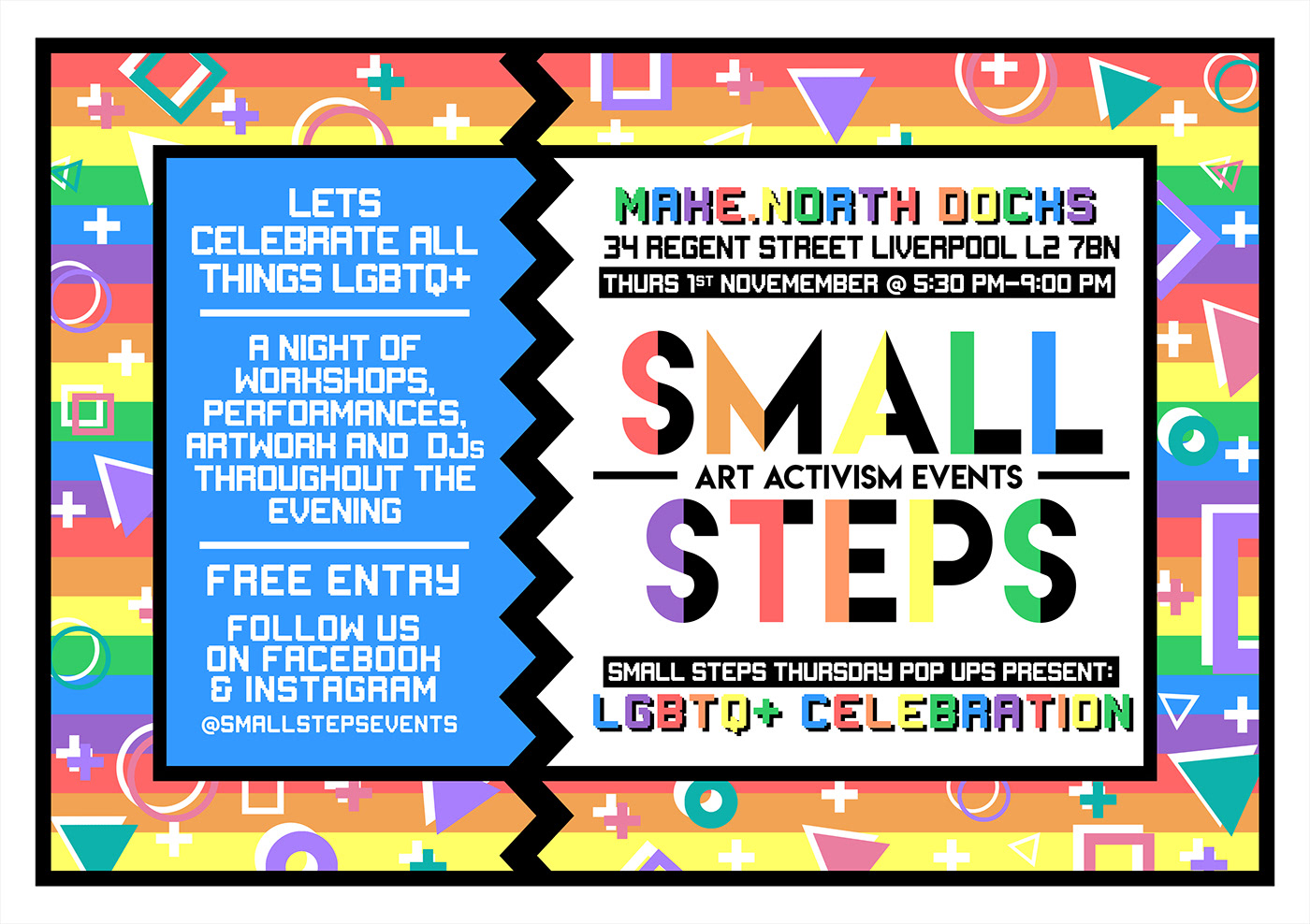 Poster Design graphic design  LGBTQ small steps art events