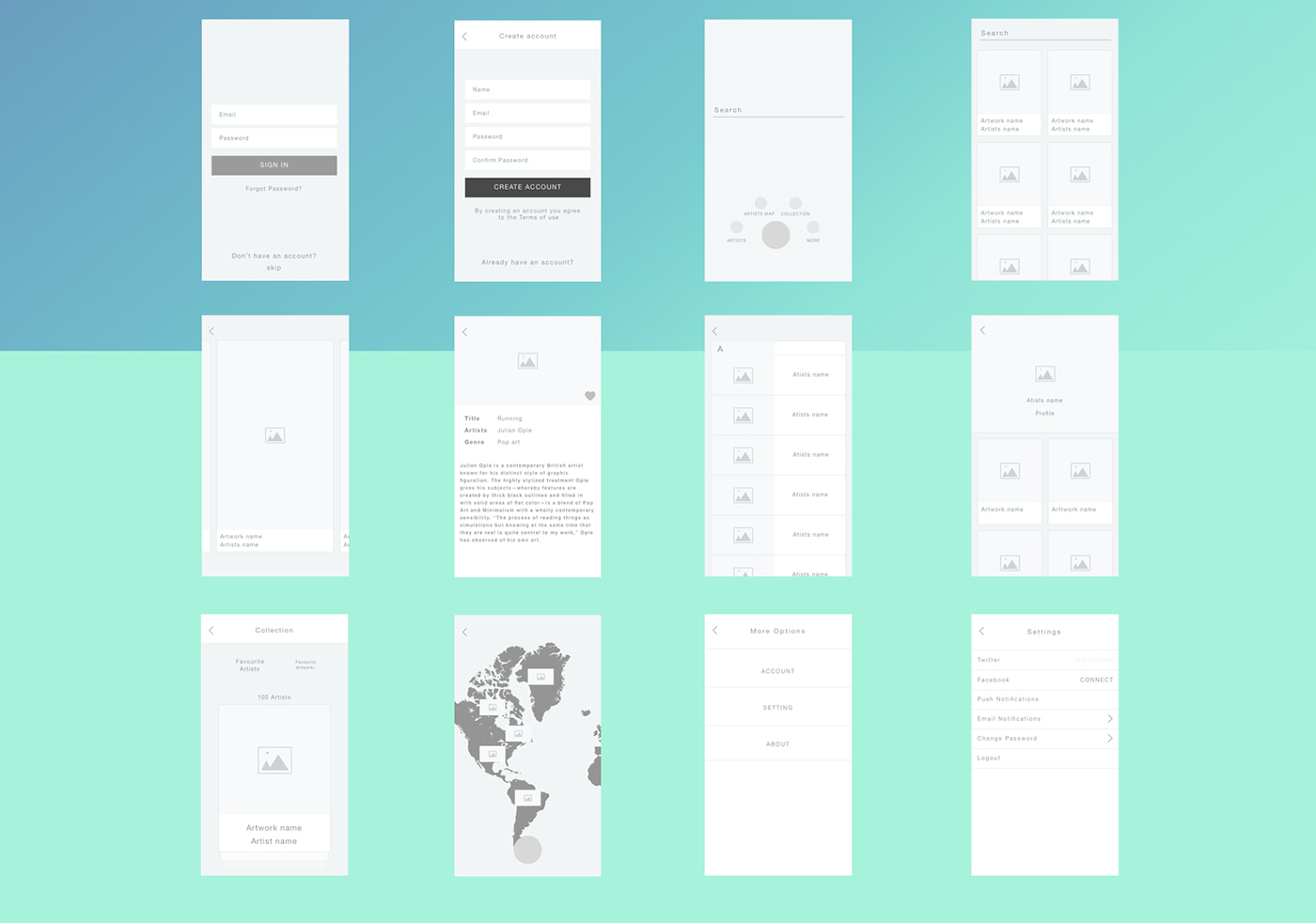 Interface icons UI ux wireframe product app graphic gif interactive