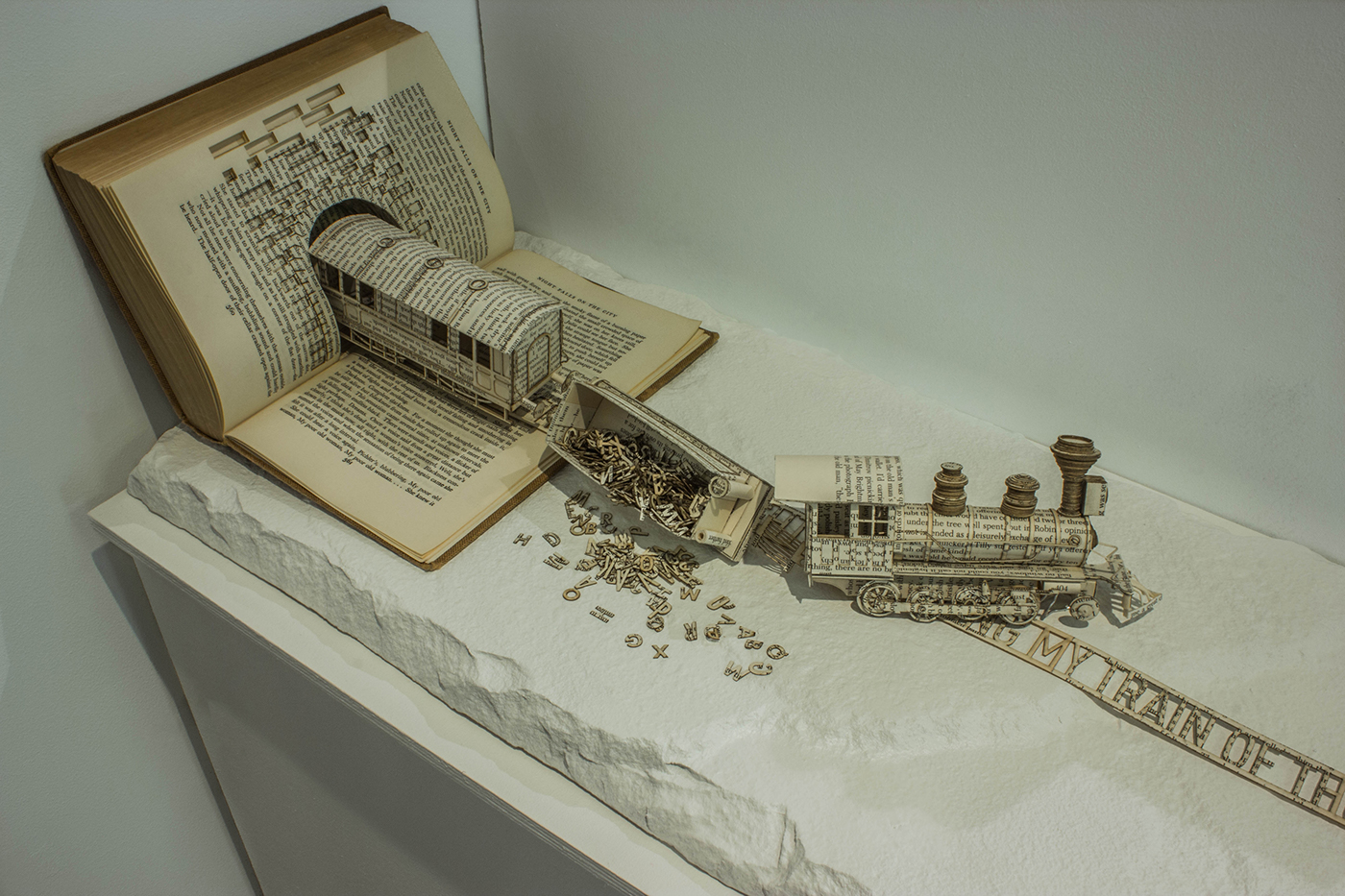 OCD mental health  obsessive compulsive disorder book sculpture  book train derailing   track inspire