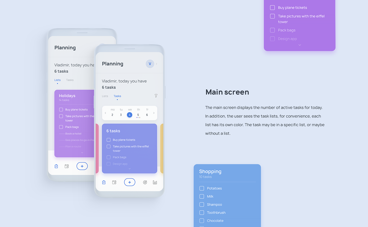 UI ux app app design clean minimalistic planner mobile adobeawards