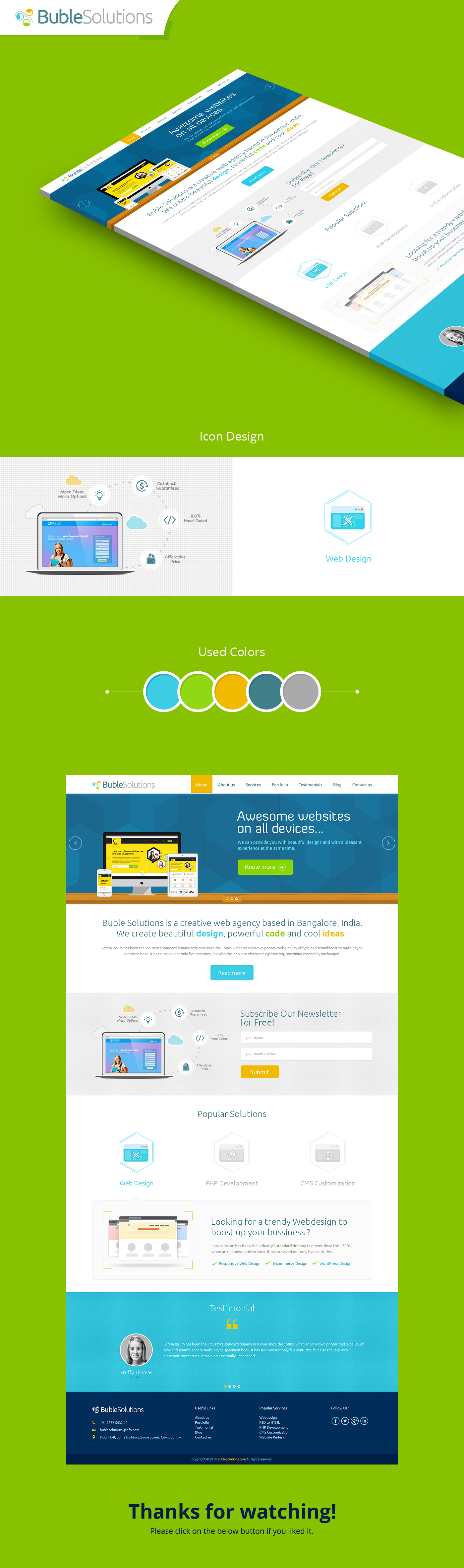Website Design Website graphic webdesign company creative flat web design ui design UI Web development company trendy web design Latest Flat Design blue green yellow grey