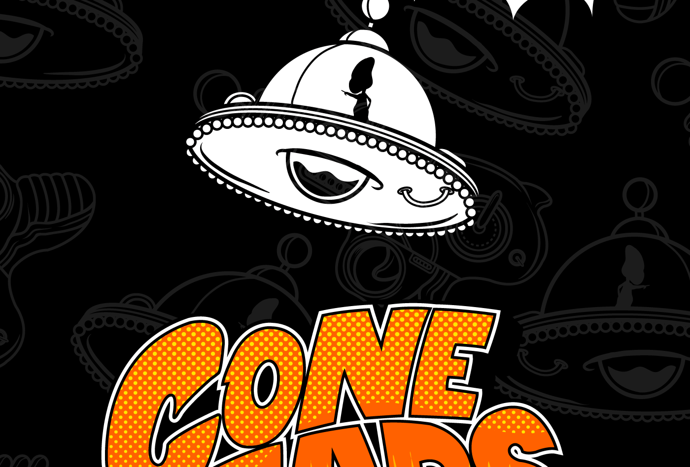 cone heads coneheads movie 90´s old Character vector cartoon lettering letters Gun Space  alien War Attack