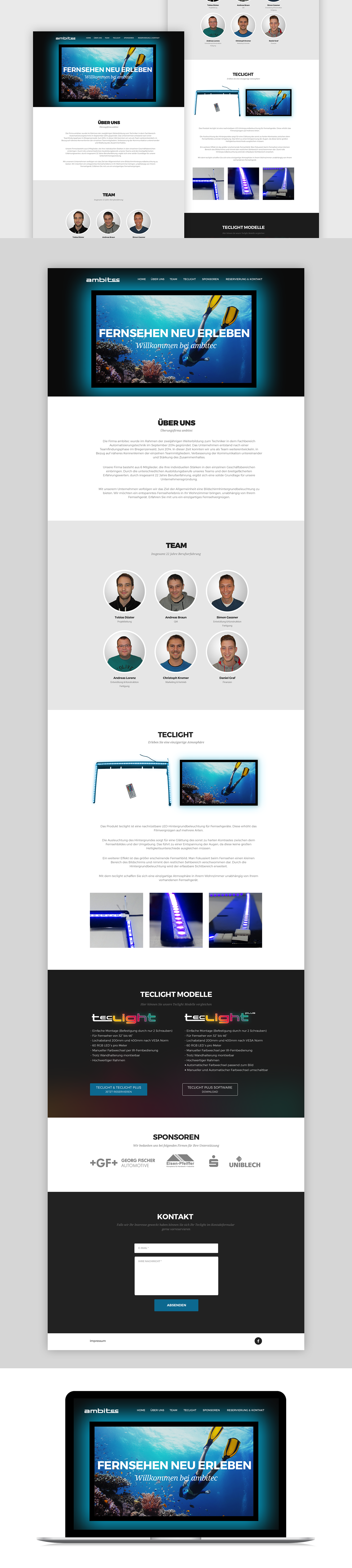 Screendesign Webdesign onepage