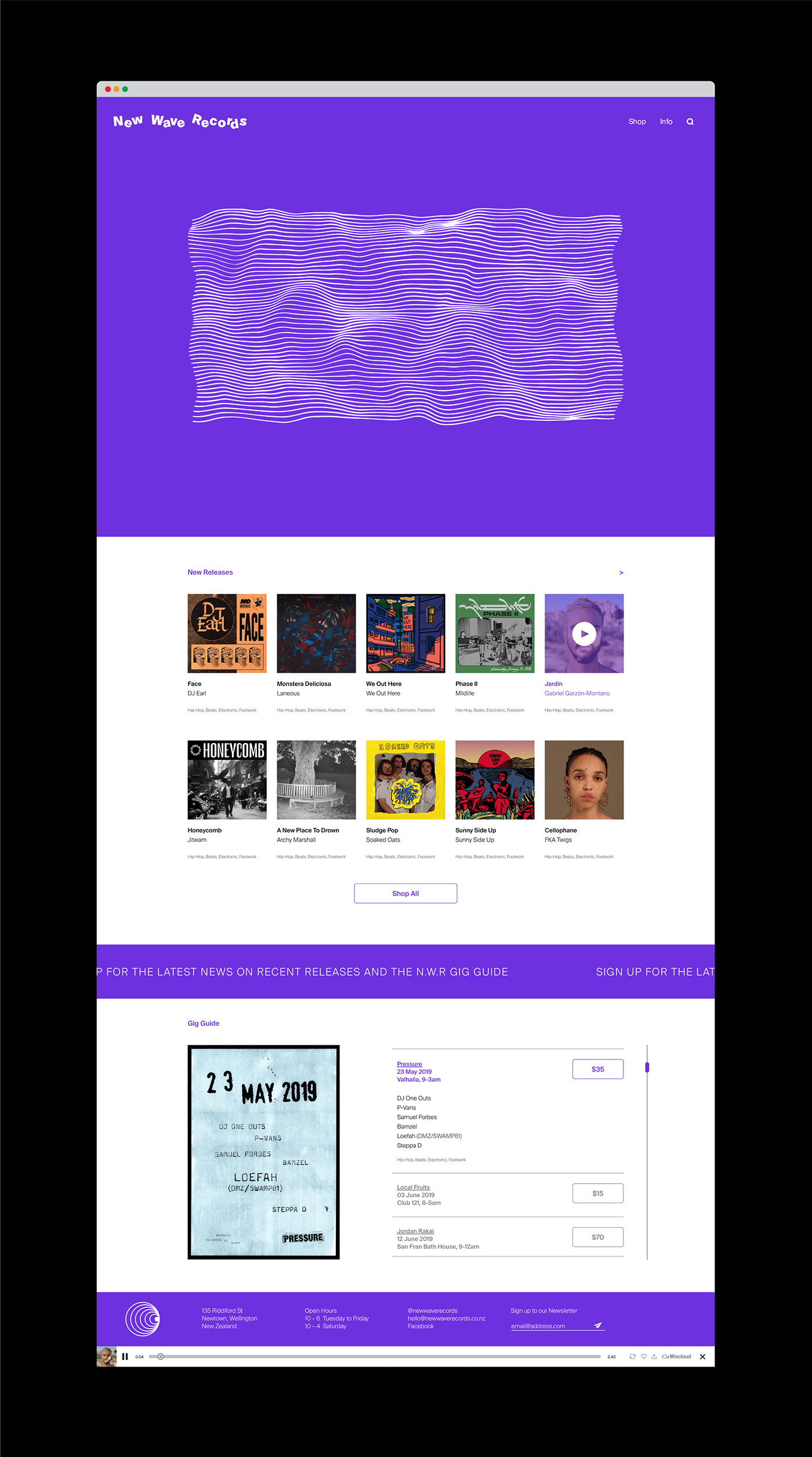 New Wave music Record Shop Records vinyl branding  identity Website visualiser poster