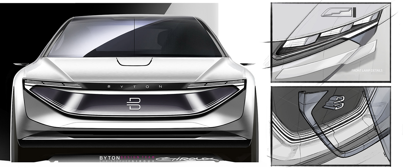 Automotive design Byton car design concept-car Electric Car K-BYTE showcar Startup