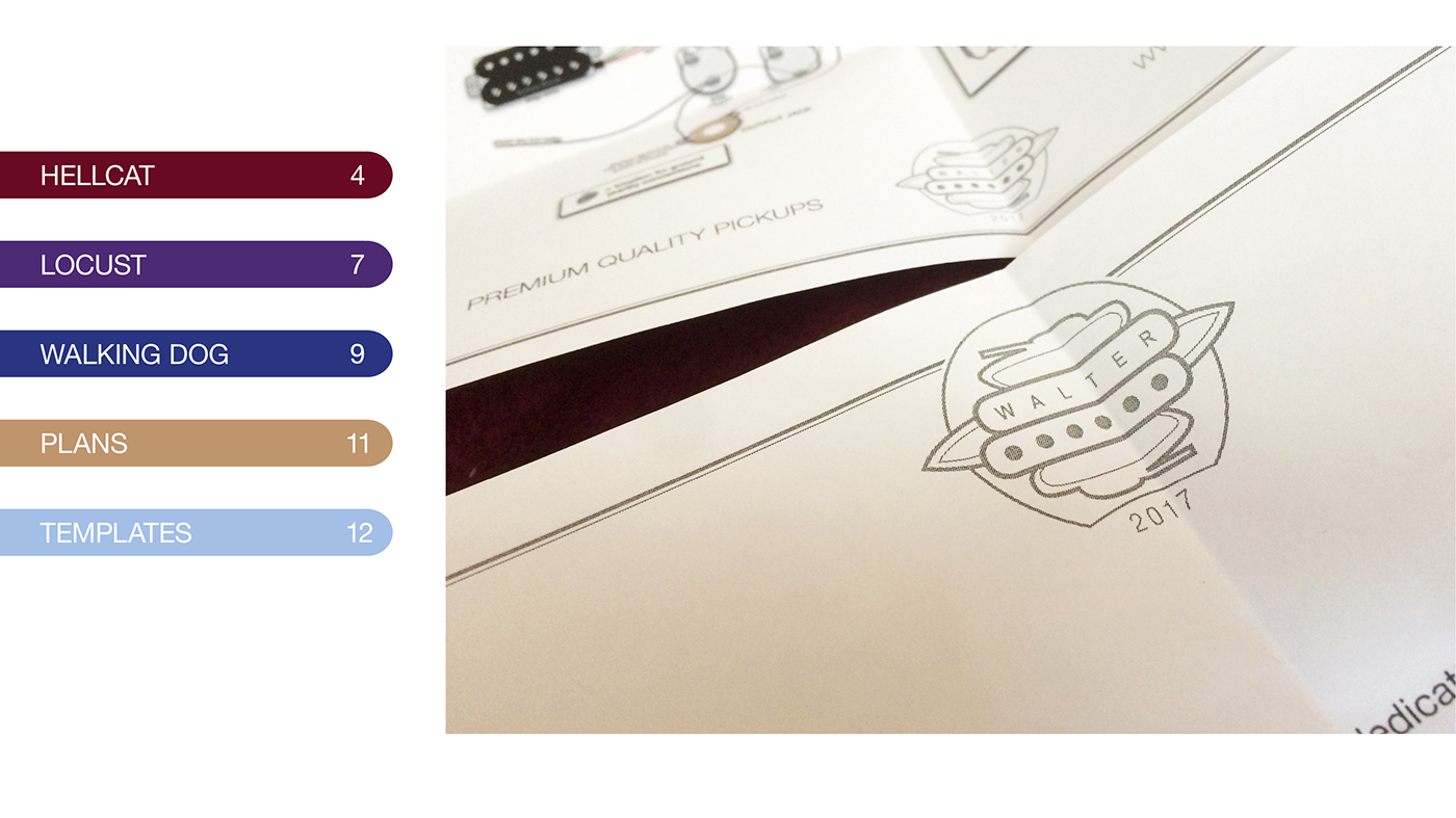 branding  graphic design  GUITAR PICKUPS Catalogue