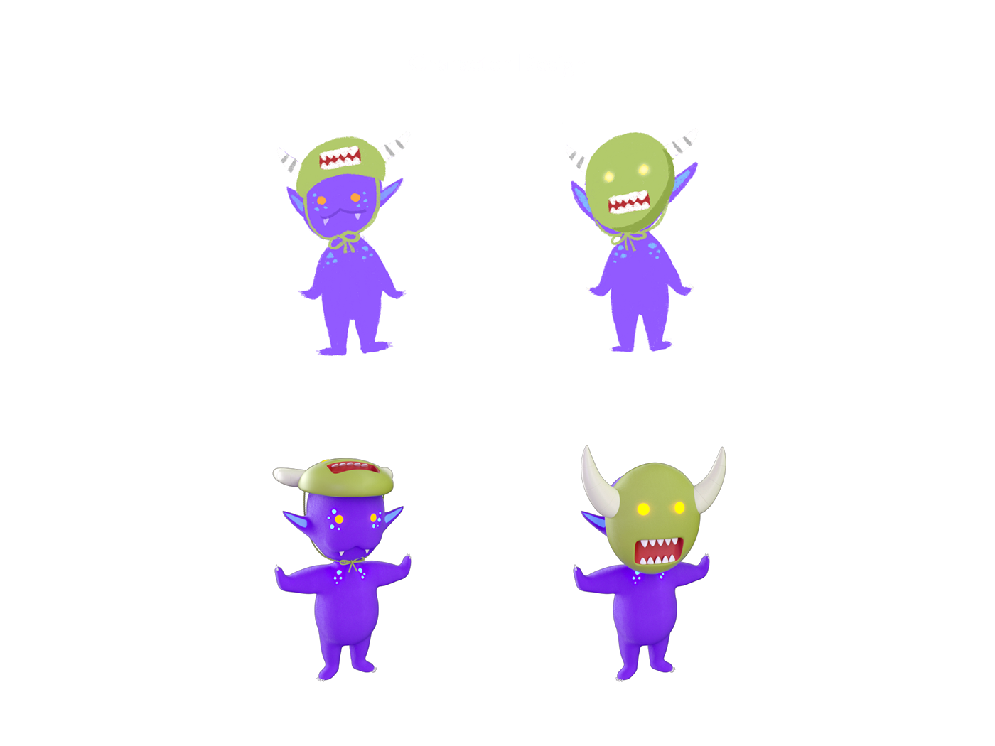 Character digitalart fairy house monster number room Zbrush purple