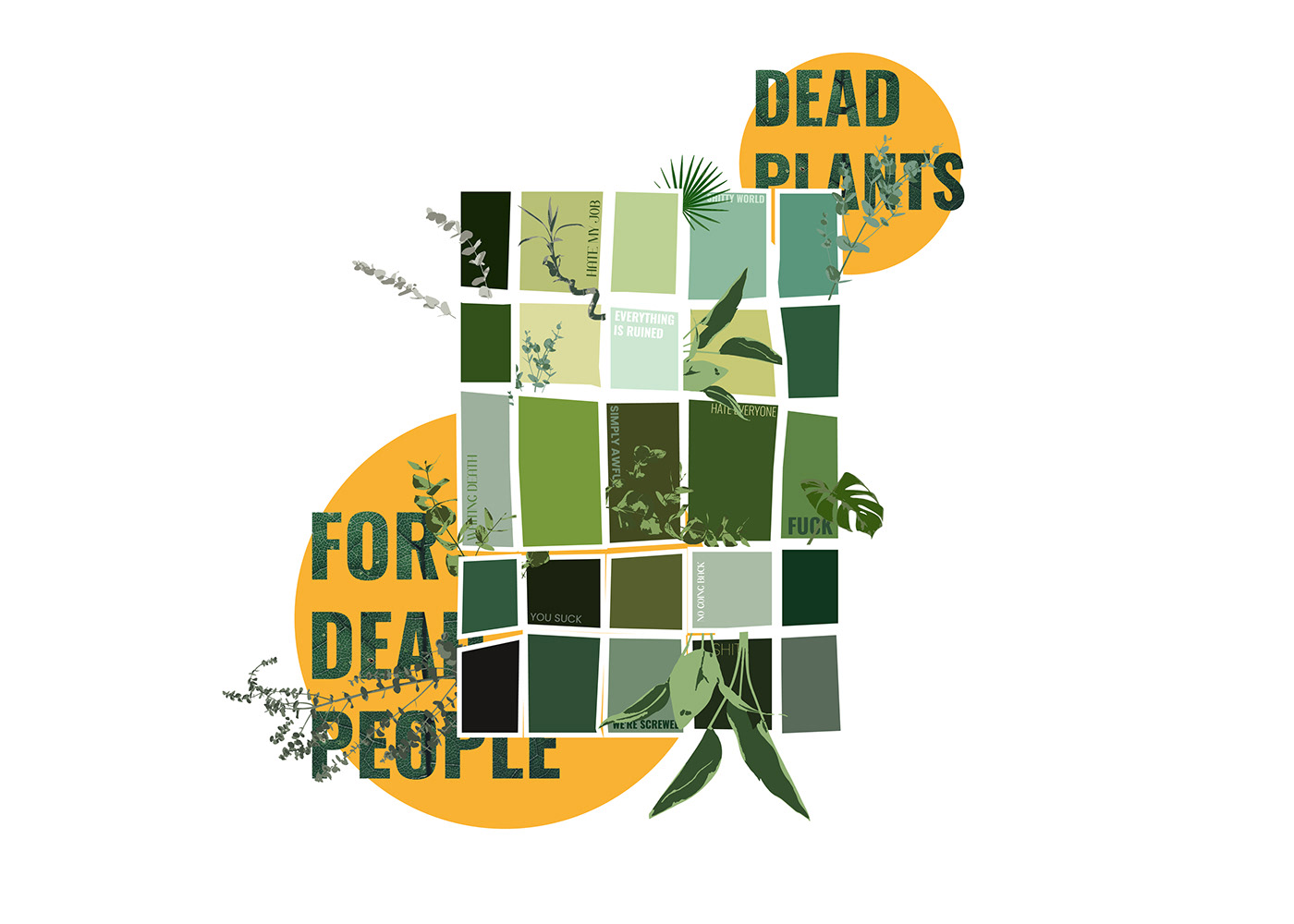 plants ironic poster graphic design  ILLUSTRATION  funny Illustrator world Piante sempreverde