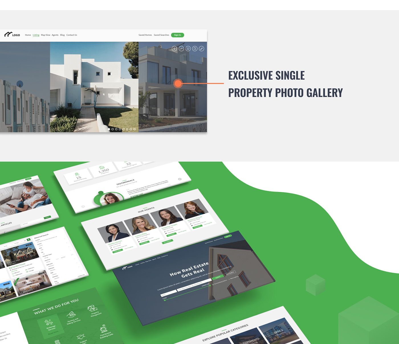 real estate Theme Web Design  property design UI wordpress theme agent realty realtor
