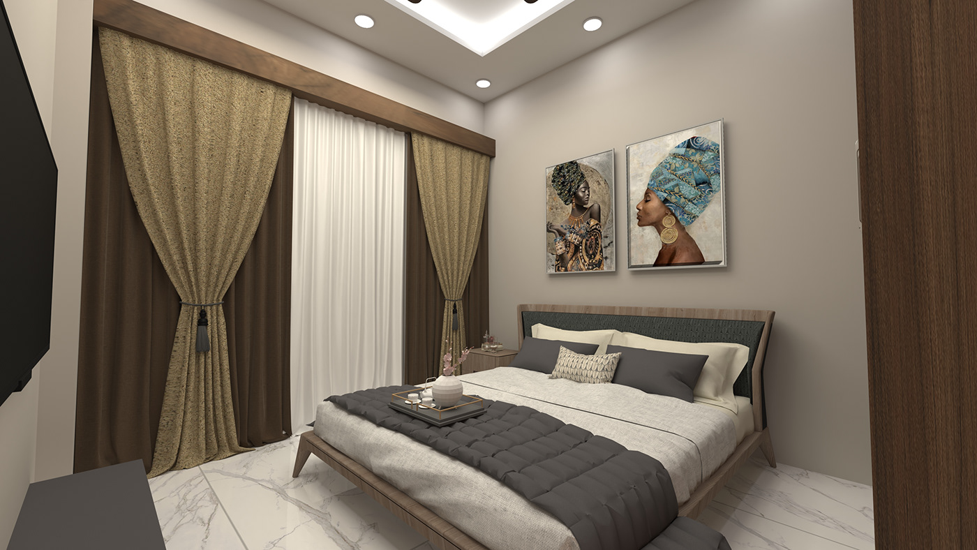 Interior architecture visualization 3ds max Render 3D modern interior design  vray