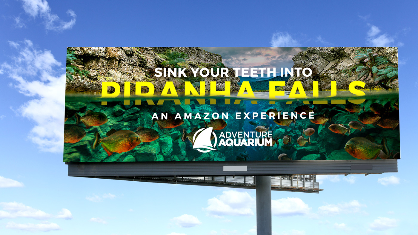 aquarium OOH social ads exhibit vibrant family underwater Advertising  color