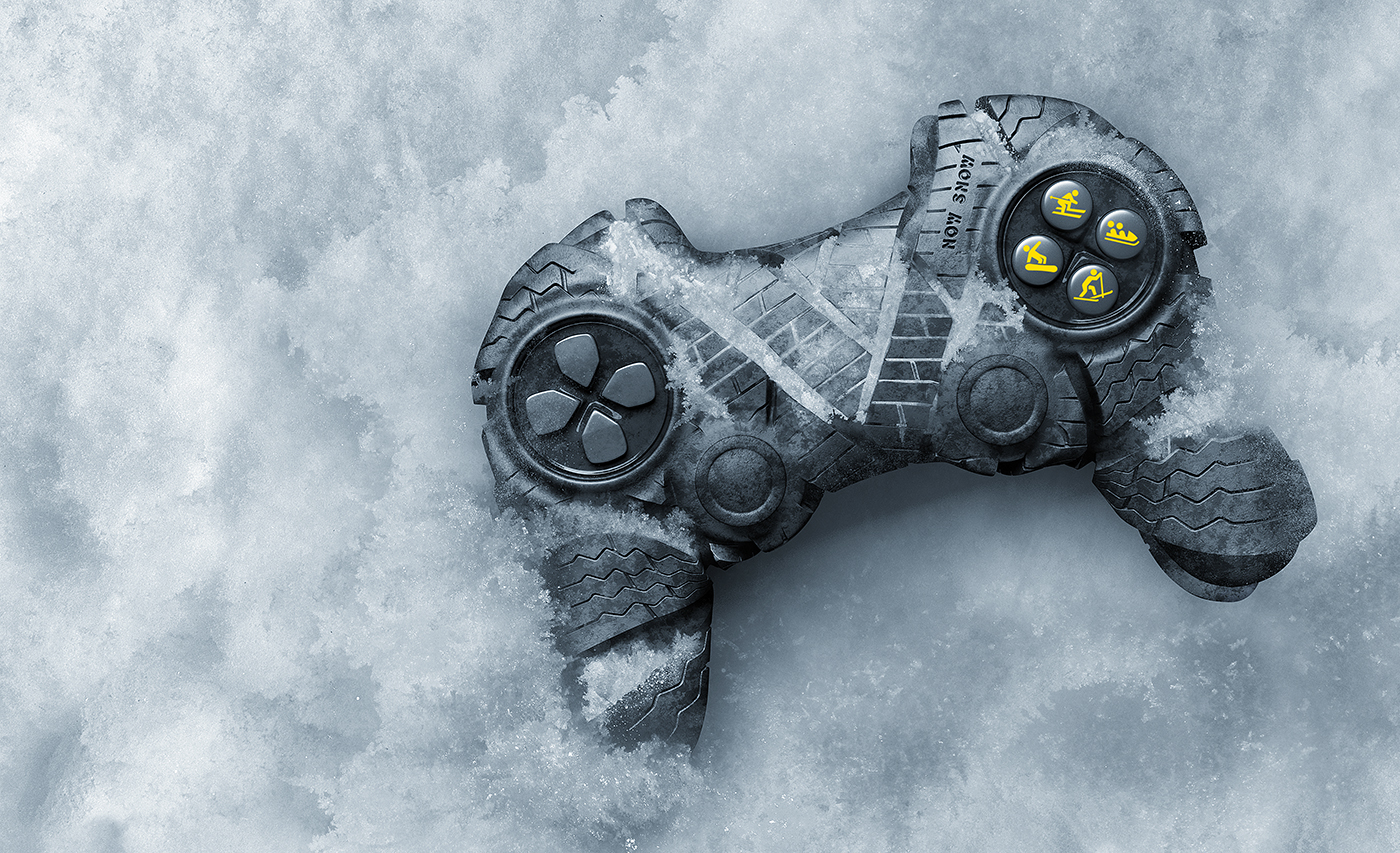 tires CGI Render winter ice cold snow playstation joypad videogame