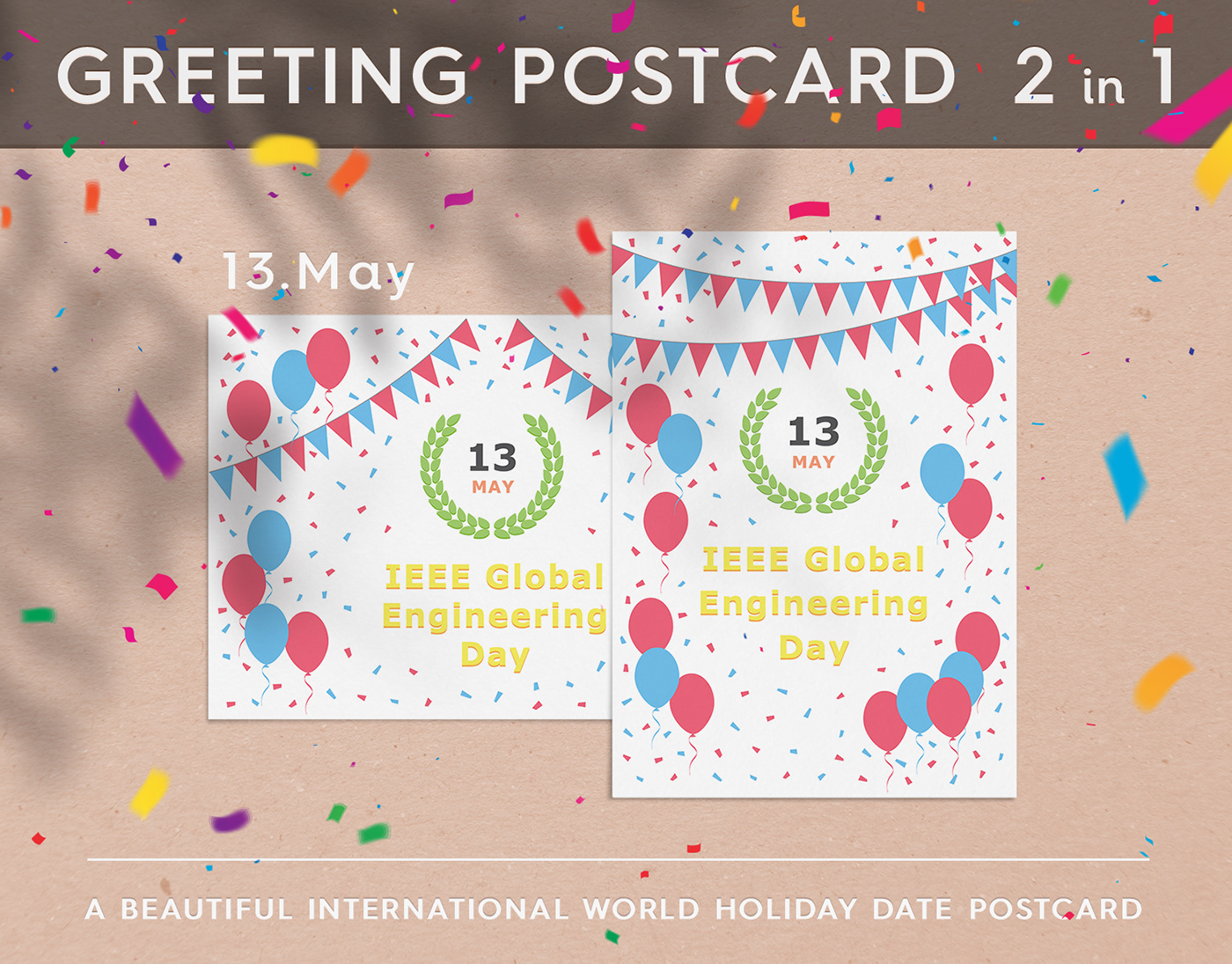 May 13 ieee Global Engineering  Holiday celebration happy Event greeting postcard