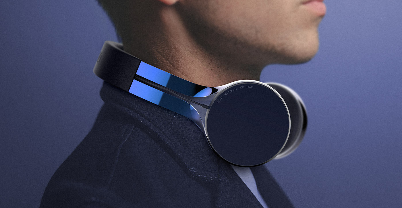 industrial design  headphones product design  materials Audio sennheiser copper Titanium Damascus steel