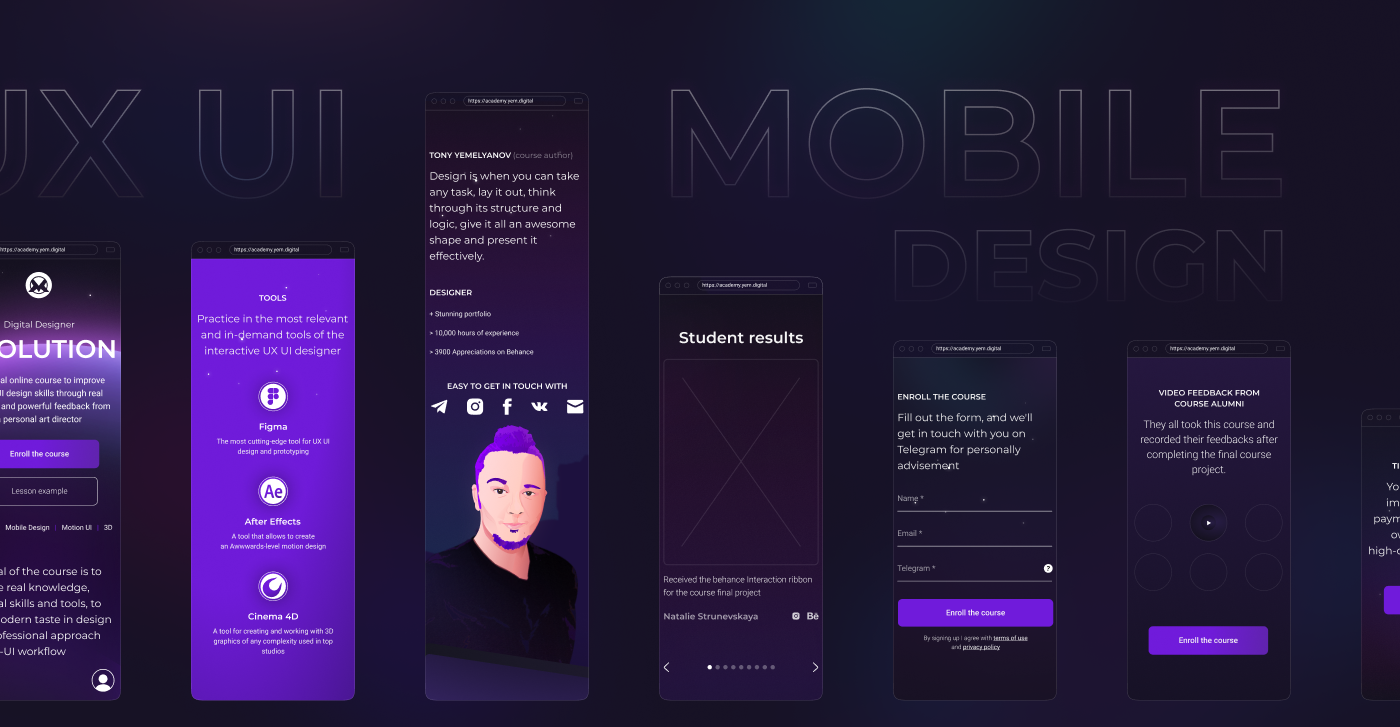 Mobile screens design collection