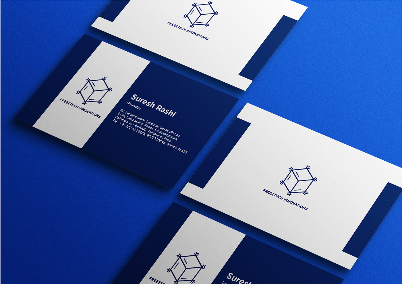 Blue and White brand identity designer dry ice blasting dry ice logo graphic design  Logo Design visiting card