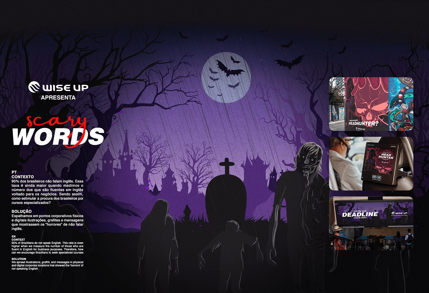 school Halloween wise up ads Board Cannes zombie Advertising  campanha key visual