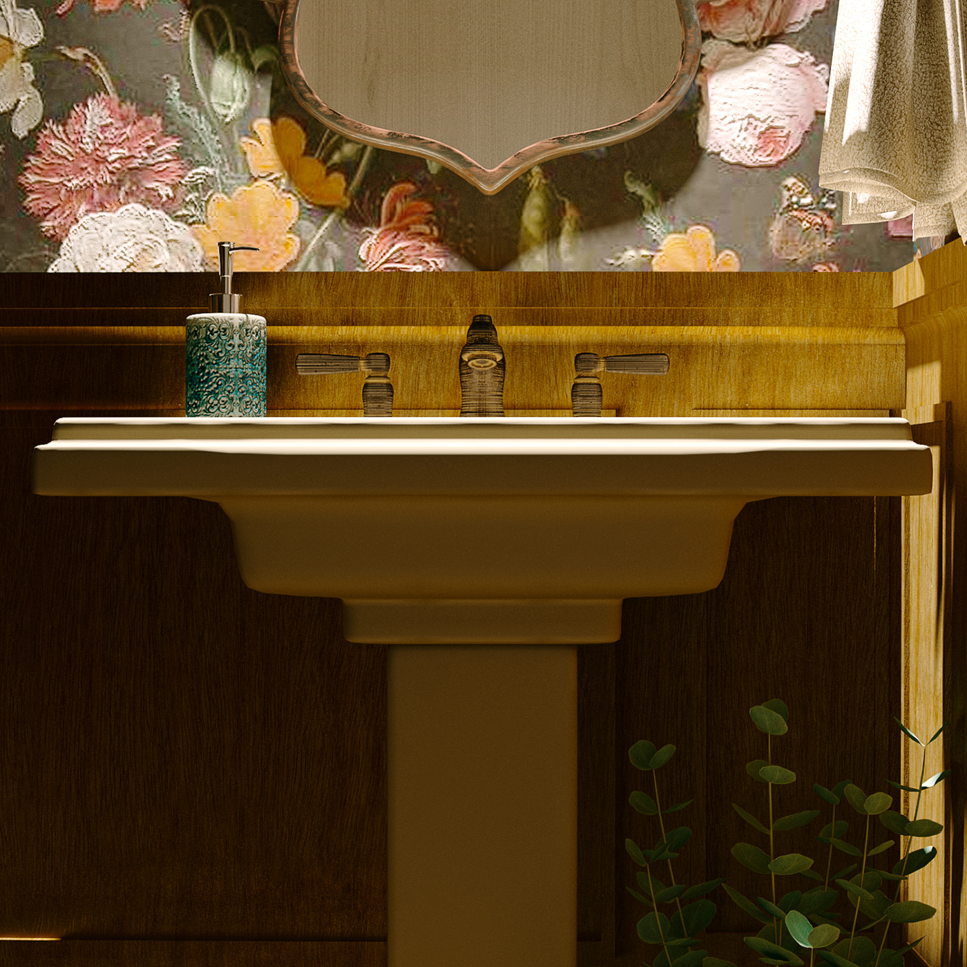 3d artist architecture CGI Classic coronarenderer design floral interiordesign toilets