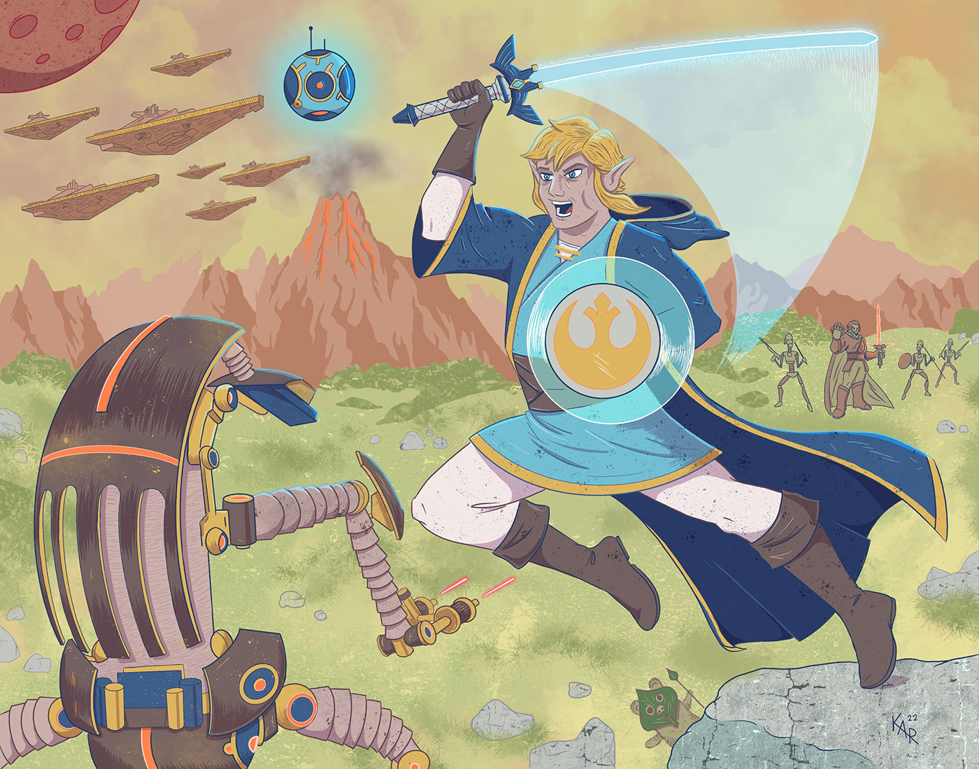 Character design  concept art Digital Art  digital illustration fanart fantasy jedi Legend of Zelda link star wars