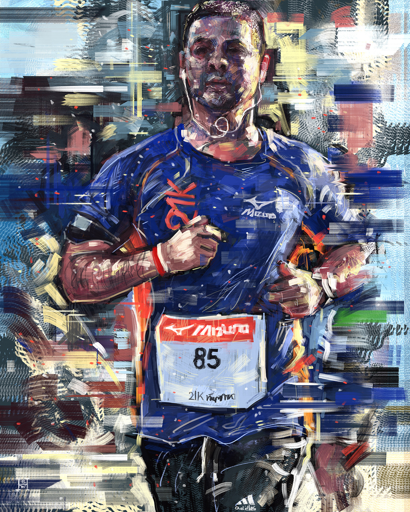 digitalpainting fashionillustration mensfashion painting   seungwonhong ironman Swimbikerun Triathlon Triatlonrace