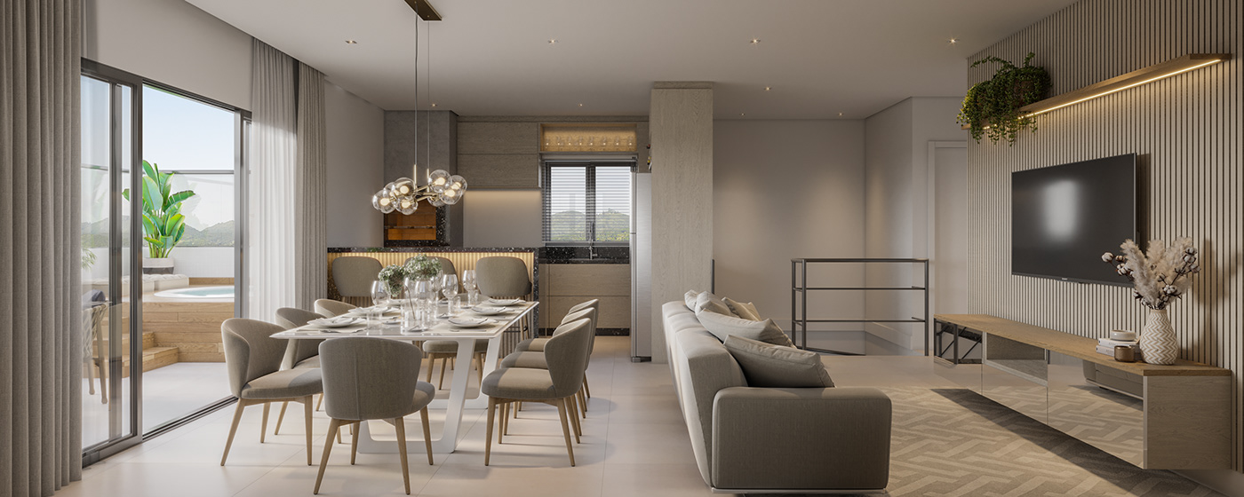 3D 3ds max architecture archviz CGI corona interior design  kitchen living visualization