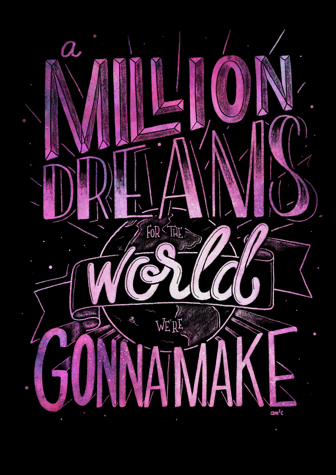 THE GREATEST SHOWMAN a million dreams Musical lettering quote