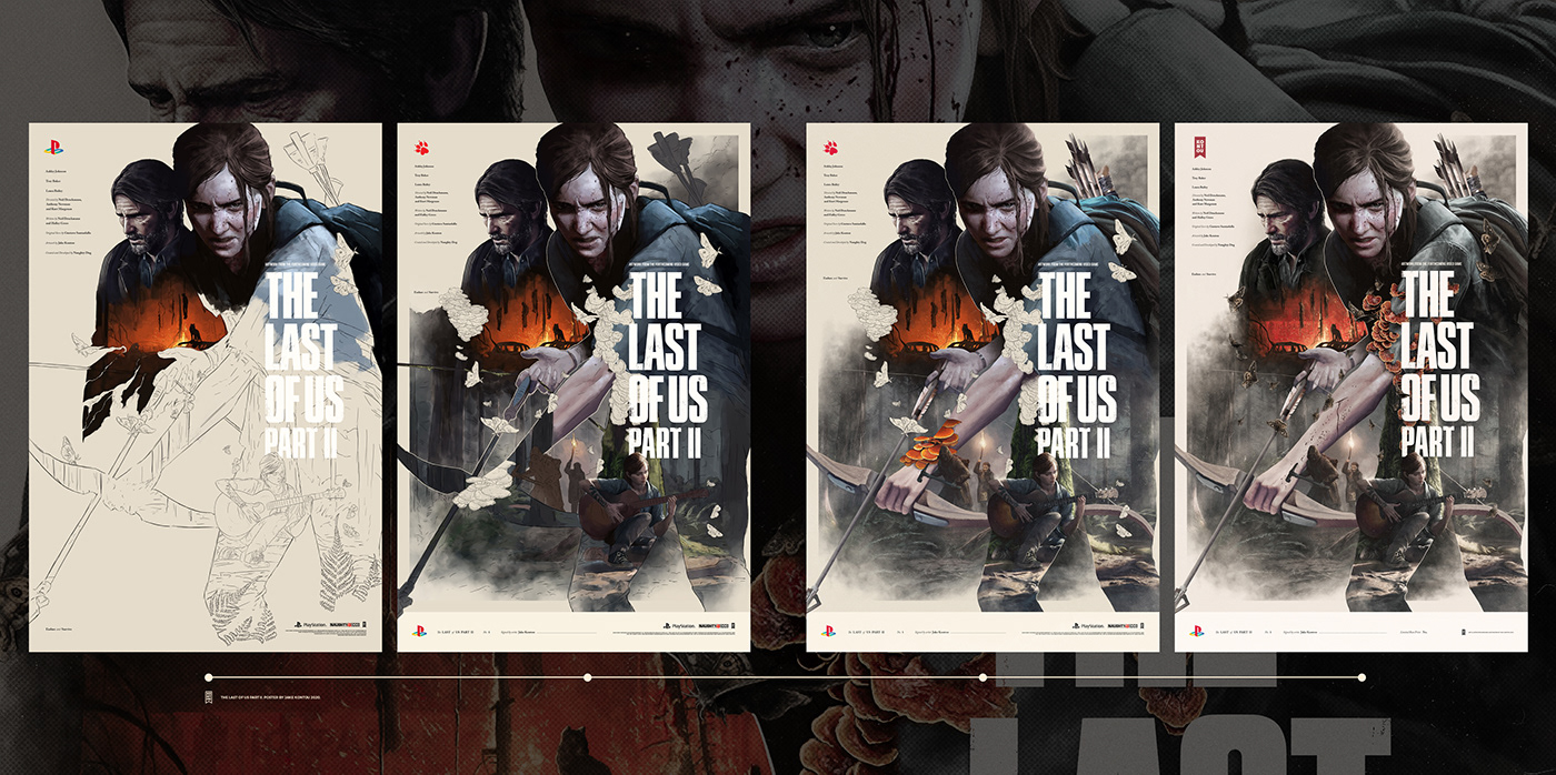 last of us naughty dog part II playstation poster Ps4 ps5 video game god of war uncharted