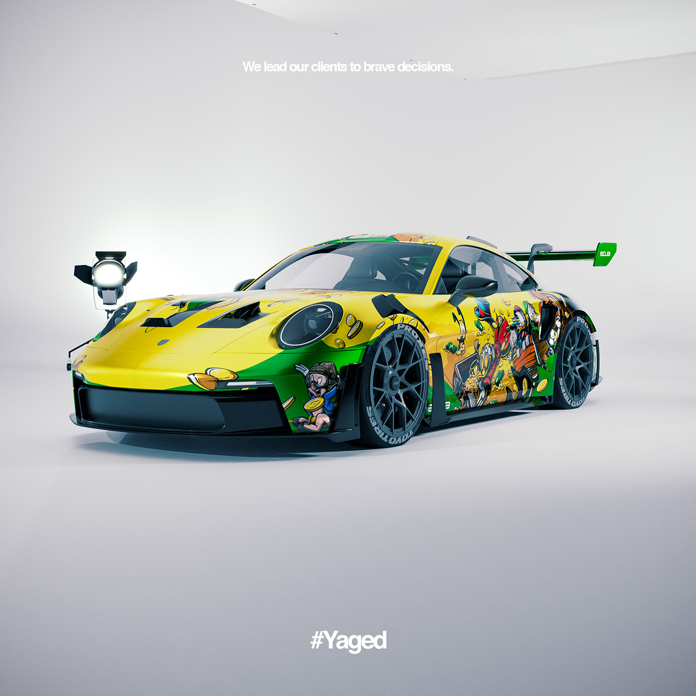 Porsche 911 Porsche Yaged carwrapping carwrapdesign looney tunes characters vinylwrap yagodesign.eu