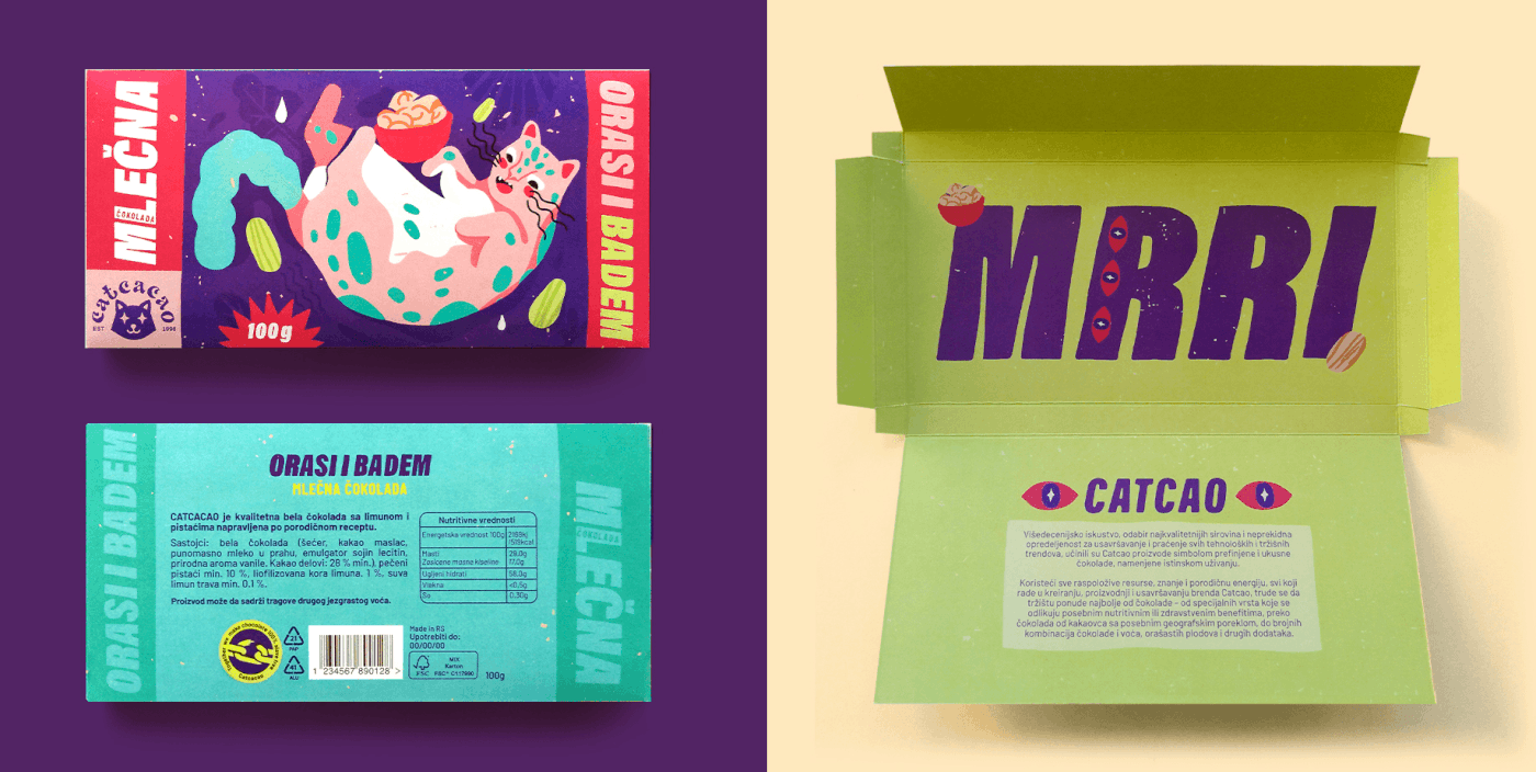 branding  Candy cats chocolate chocolate bar foil Food  graphic design  packaging design print