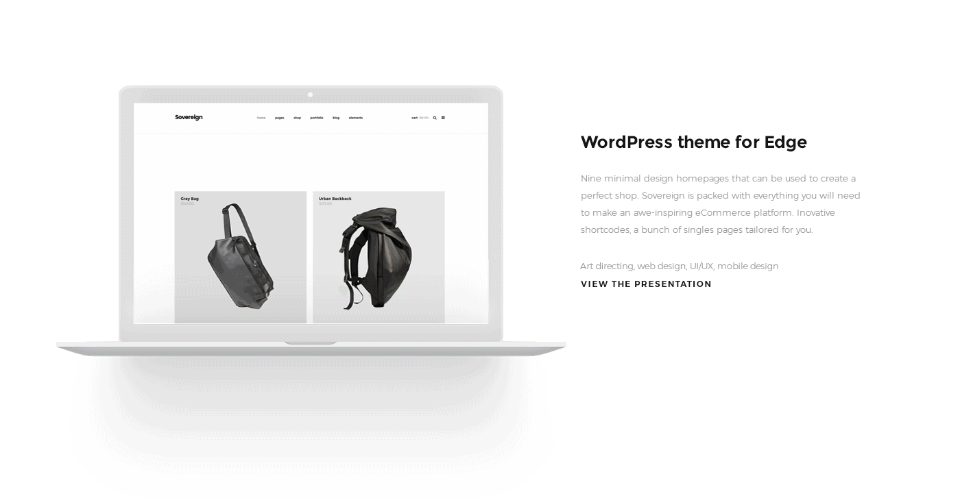 creative Web site wordpress Theme Responsive minimal design retina shop