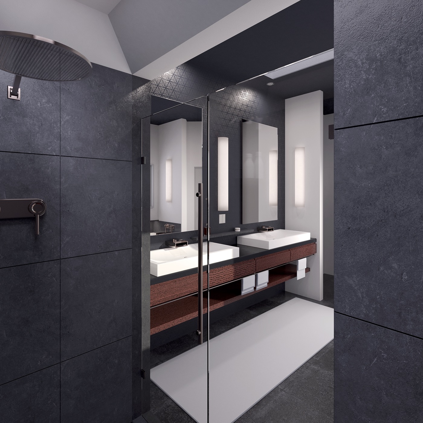 Interior bathroom rendering SketchUP keyshot archvis contemporary design