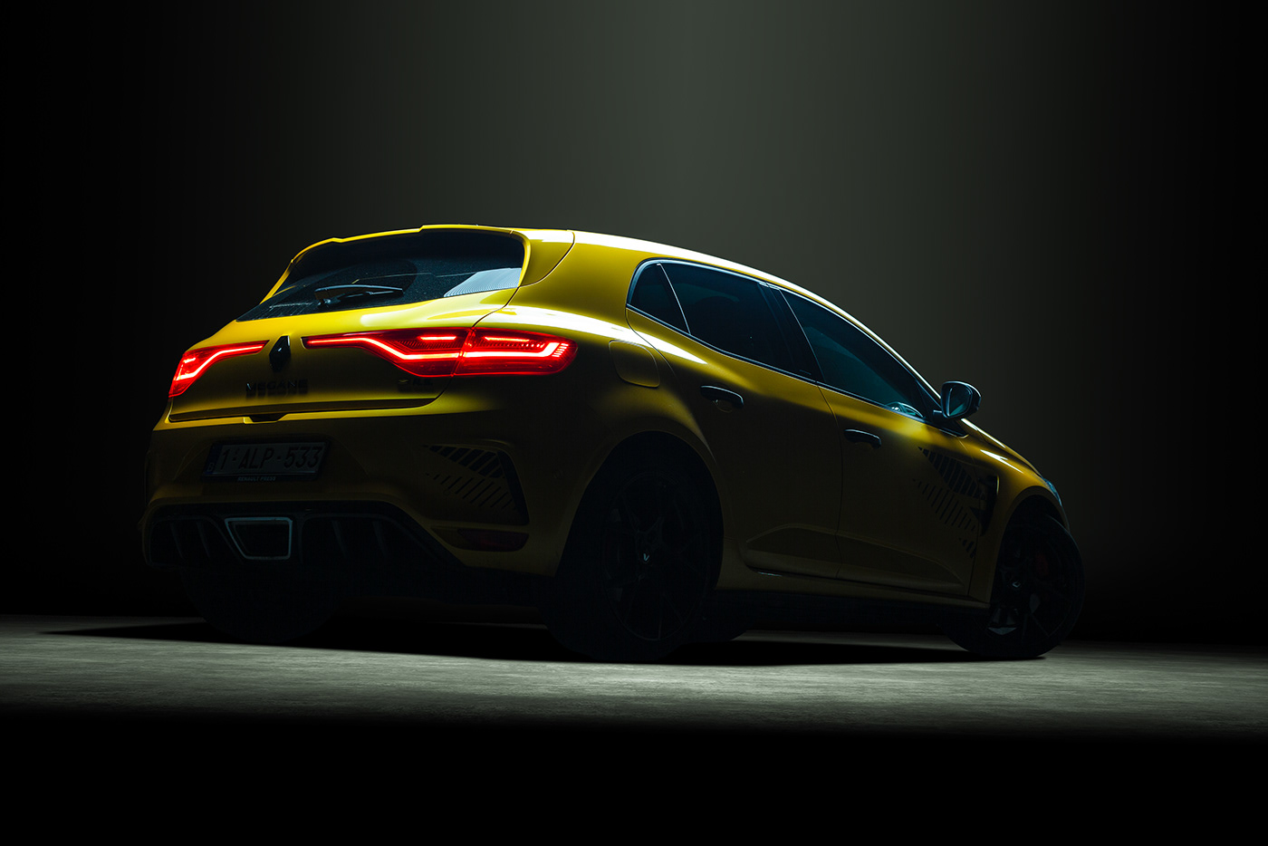 car automotive   studio Photography  lightpainting Cars Supercars supercar yellow renault