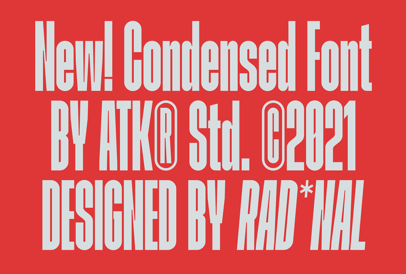 atk studio condensed condensed font narrow narrow font Porlane porlane font porlane typeface radinal riki sans serif