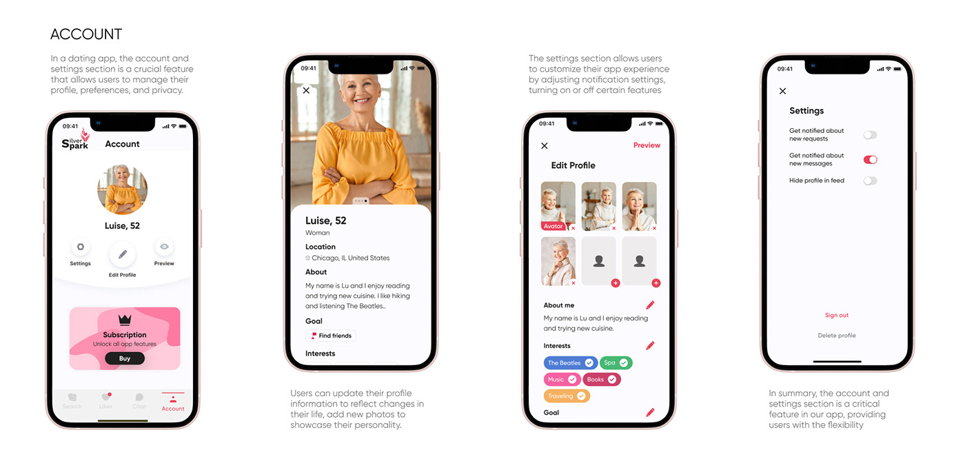 design visual identity Logotype UI/UX Figma user interface user experience ui design Mobile app Dating
