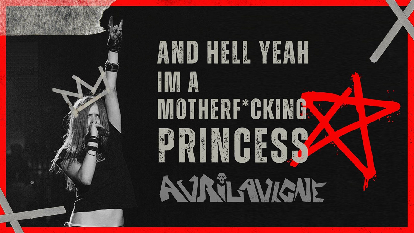 peças publicitárias INFLUENCER Avril Lavigne rock projeto gráfico briefing Cartaz Tipográfico Peças Gráficas ProduçãoGráfica rockinrio