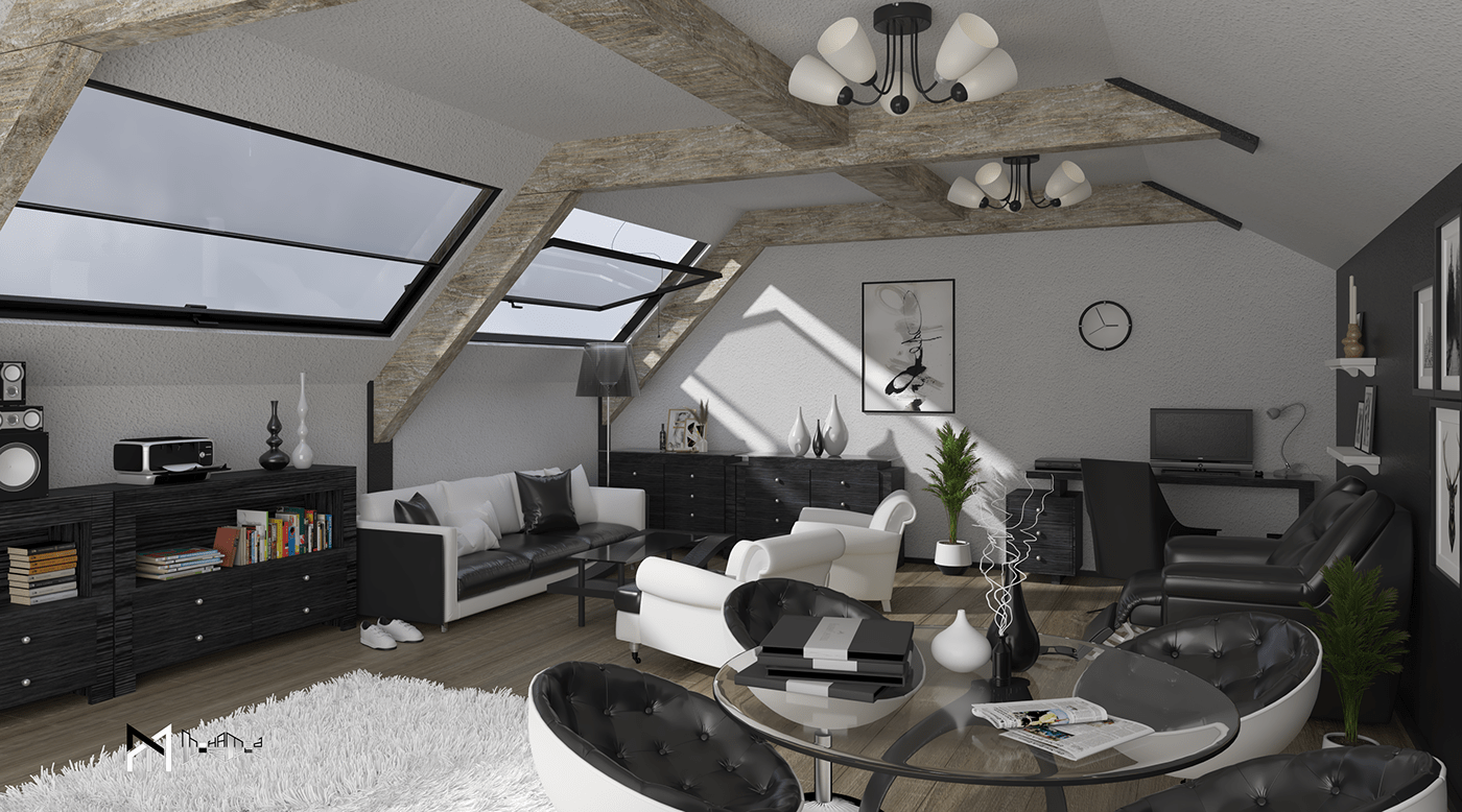 black dayshot design Interior Modern.   White