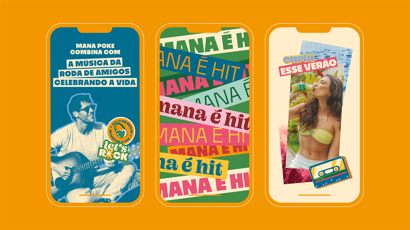visual identity design brand Hawaiian food folder bowl marca poke Tropical summer