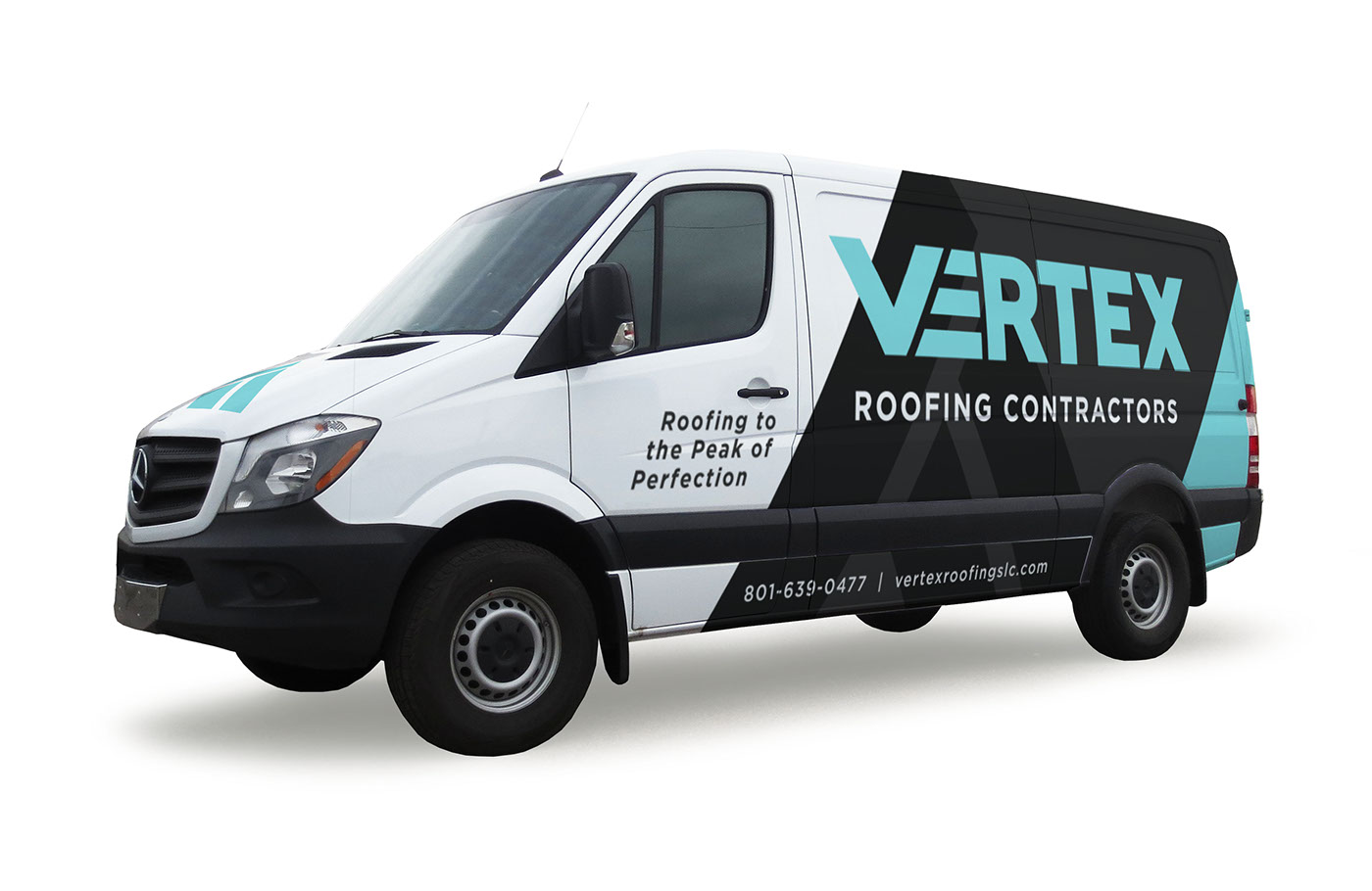 identity vertex roofing contractor construction brand logo peak