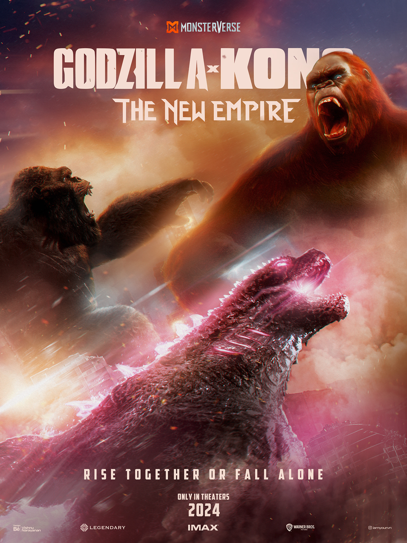 godzilla gojira Monsterverse Godzilla vs Kong King of monsters King Kong kong skull island key art Poster Design The New Empire