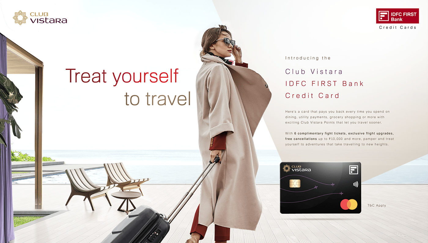 Vistara Airlines credit card Packaging Icon lifestyle IDFC Bank campaign Travel
