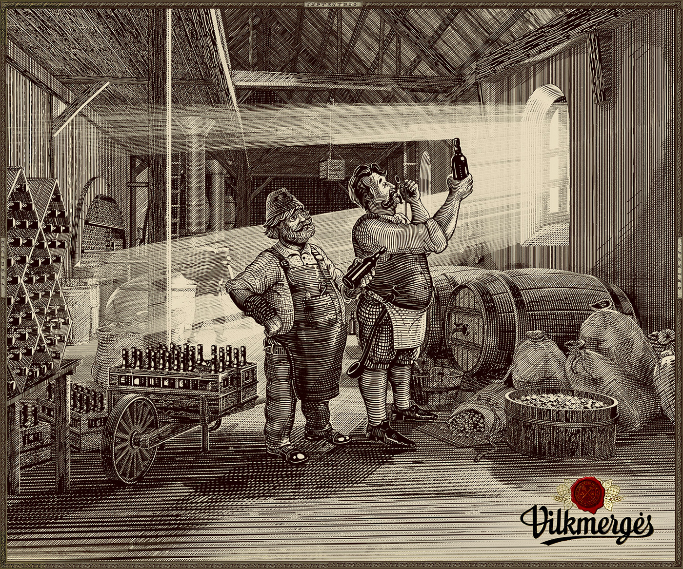 beer old engraving brewery brewer glazier lithuania vilnius vilkmerge