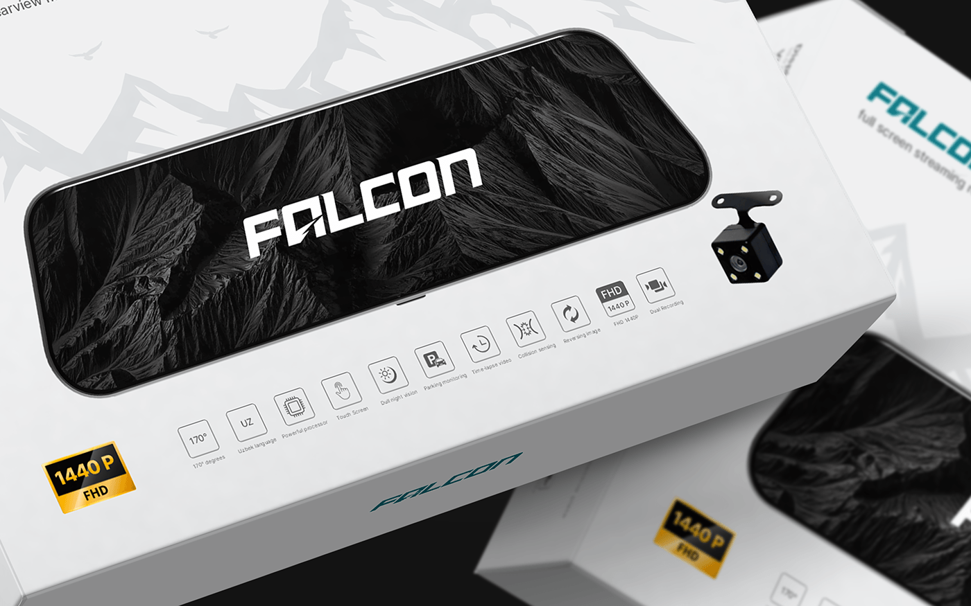 video box design Packaging Mockup falcon register page