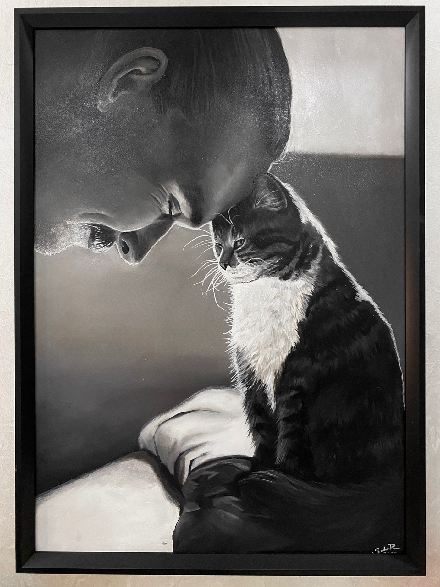 art Cat felinophile friendship oilpaining painting   sanat yağlıboya 